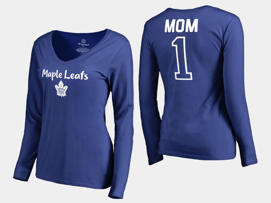 women maple leafs mothers day number 1 mom long sleeve t shirt