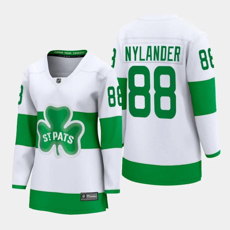 women maple leafs william nylander white 2024 st. patricks alternate premier breakaway player jersey