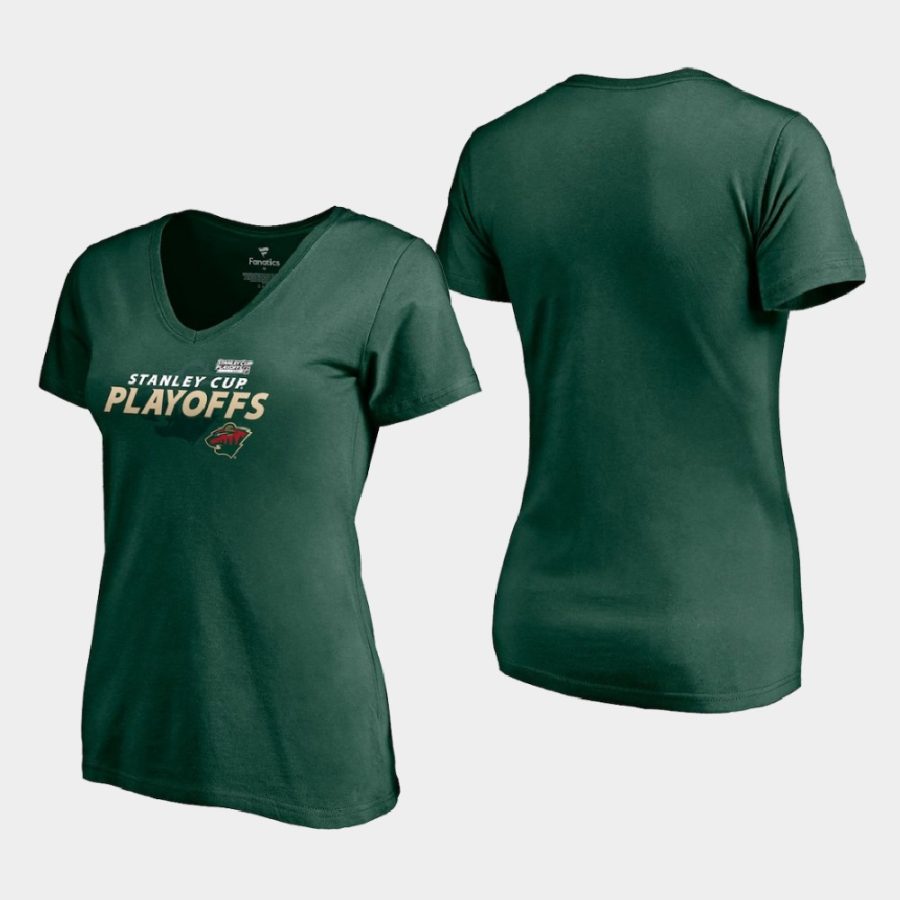 women minnesota wild 2021 stanley cup playoffs green turnover t shirt