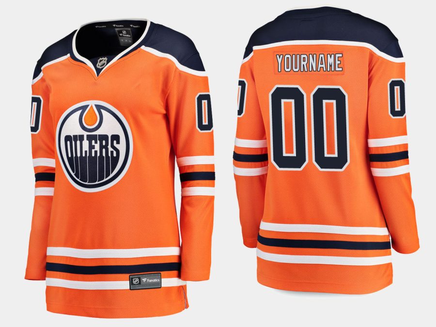 women oilers custom home breakaway player jersey