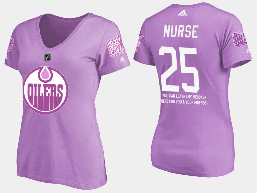 women oilers darnell nurse fights cancer purple t shirt