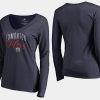 women oilers navy graceful long sleeve v neck t shirt