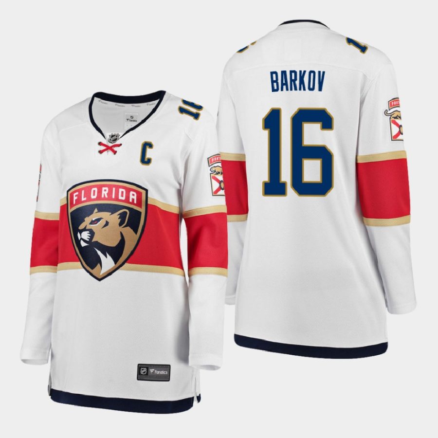 women panthers aleksander barkov white 2021 away jersey