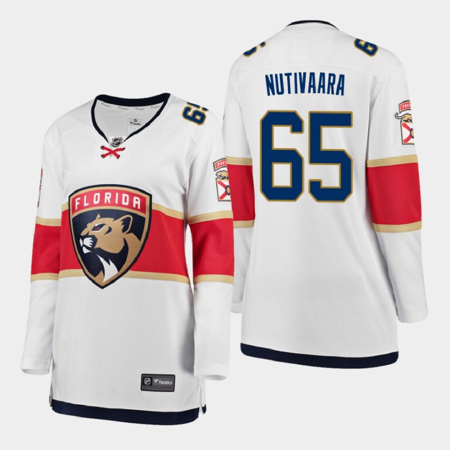 women panthers markus nutivaara white 2020 21 away breakaway player jersey