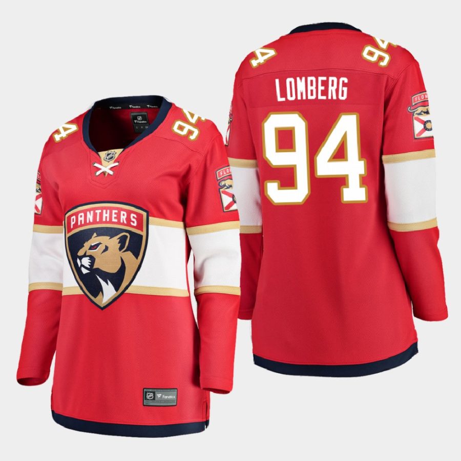 women panthers ryan lomberg red 2020 21 home breakaway player jersey