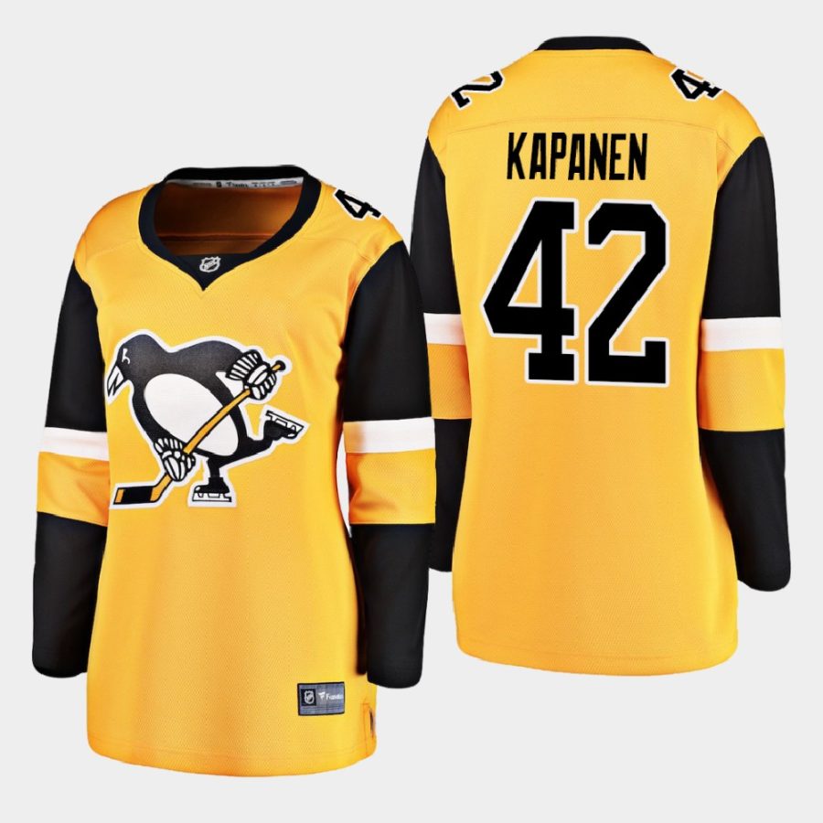 women penguins kasperi kapanen gold 2020 21 alternate breakaway player jersey