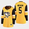 women penguins mike matheson gold 2020 21 alternate breakaway player jersey