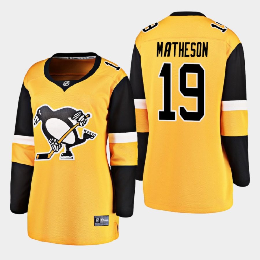 women penguins mike matheson gold alternate breakaway player jersey