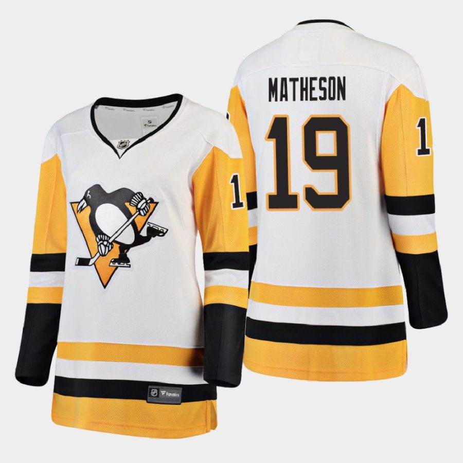 women penguins mike matheson white away breakaway player jersey