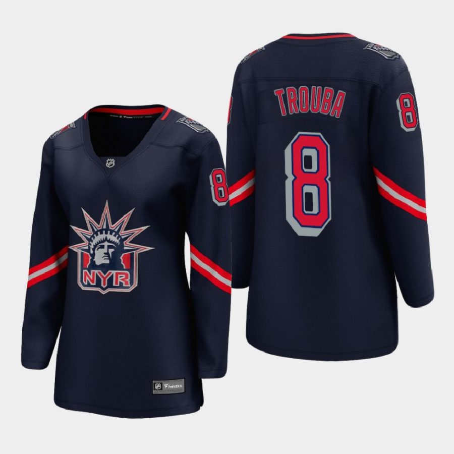 women rangers jacob trouba blue 2020 21 reverse retro special edition breakaway player jersey