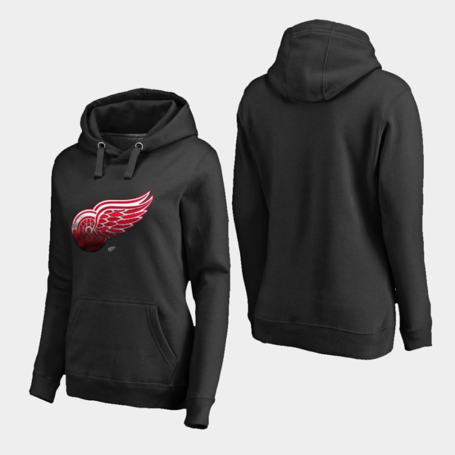 women red wings black midnight mascot primary hoodie