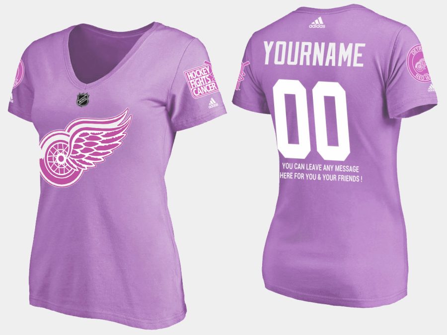 women red wings custom fights cancer purple t shirt