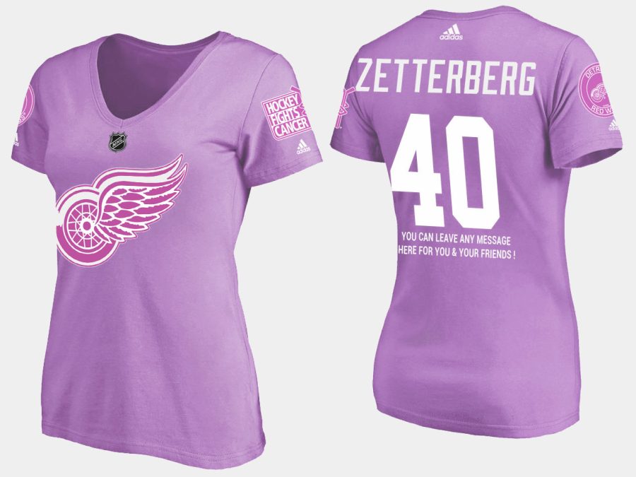 women red wings henrik zetterberg fights cancer purple t shirt