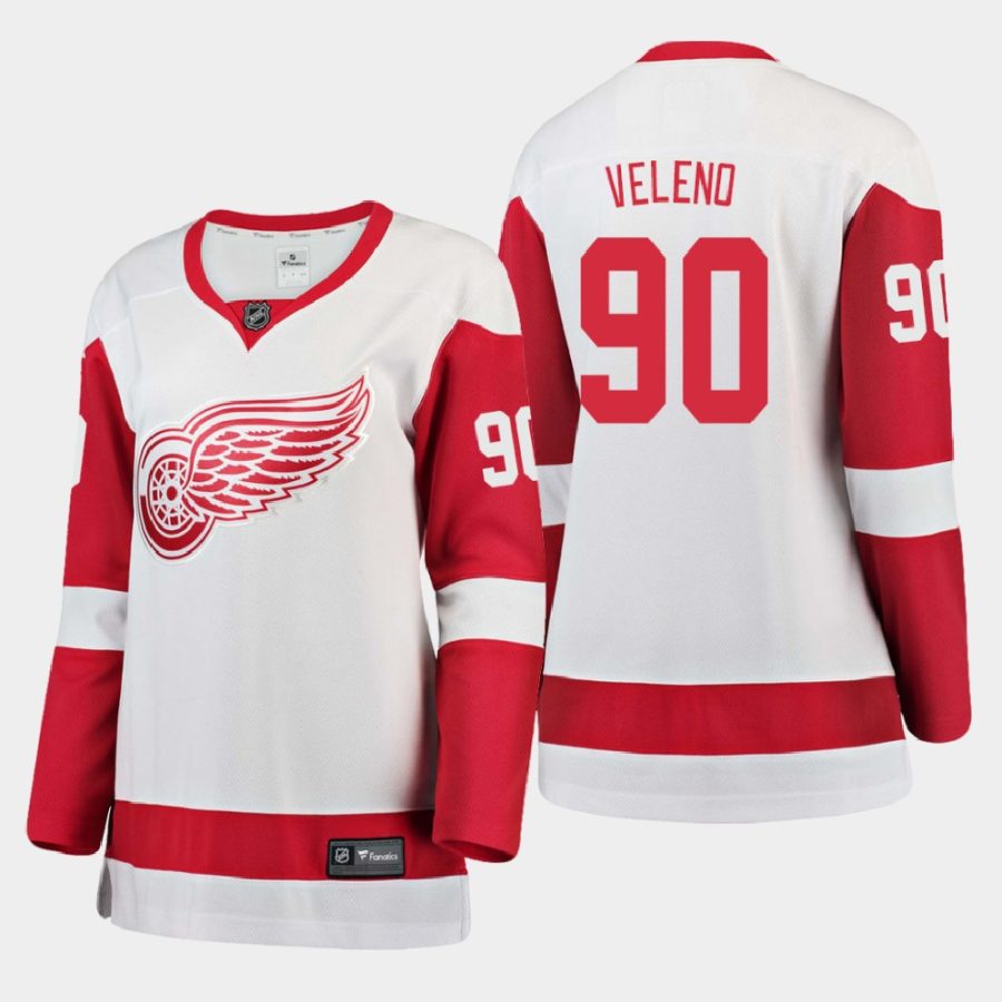 women red wings joe veleno white 2021 away jersey