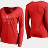 women red wings red graceful long sleeve v neck t shirt