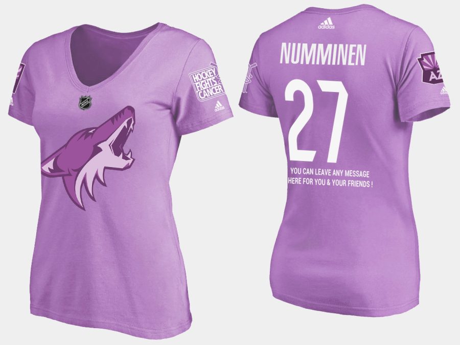 women retired coyotes teppo numminen fights cancer purple t shirt