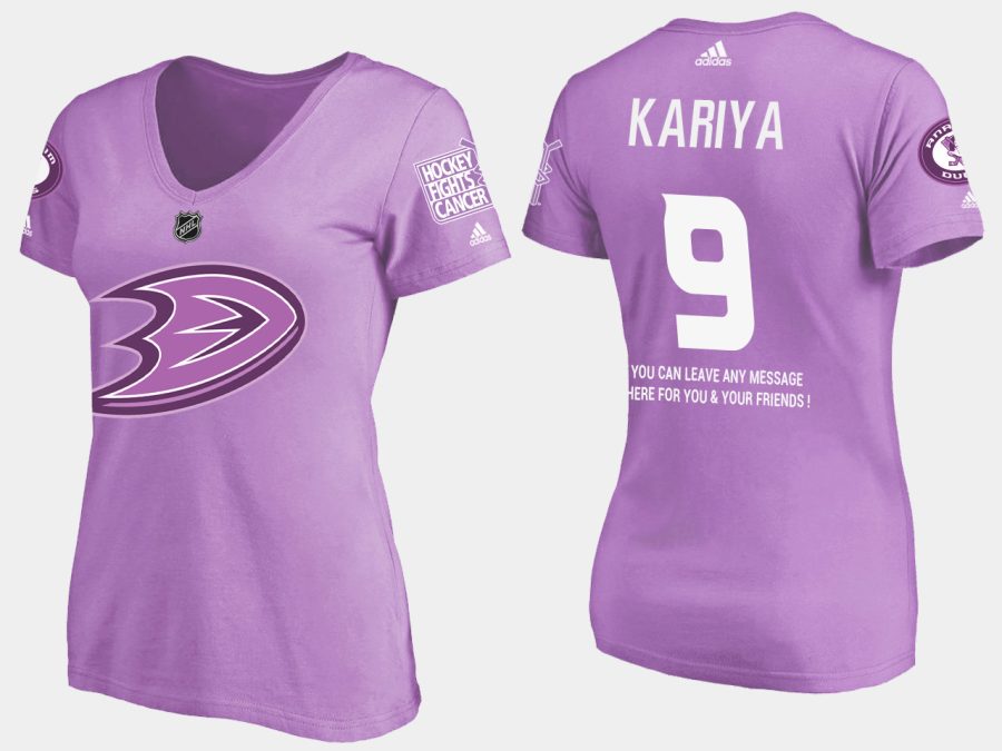 women retired ducks paul kariya fights cancer purple t shirt