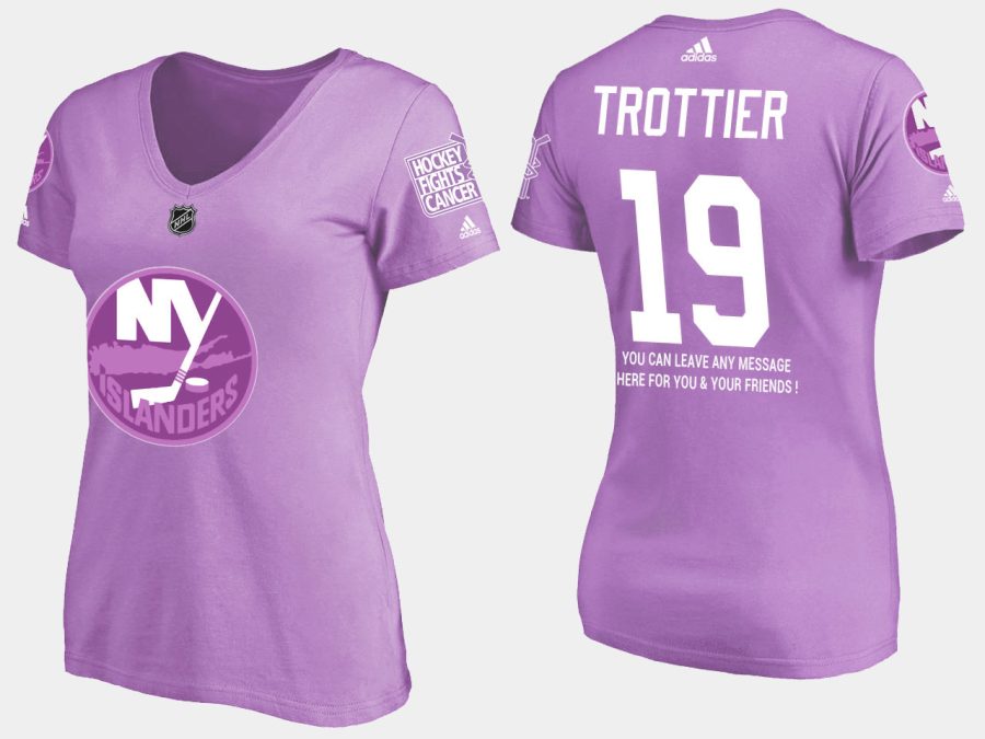 women retired islanders bryan trottier fights cancer purple t shirt