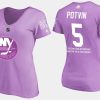 women retired islanders denis potvin fights cancer purple t shirt