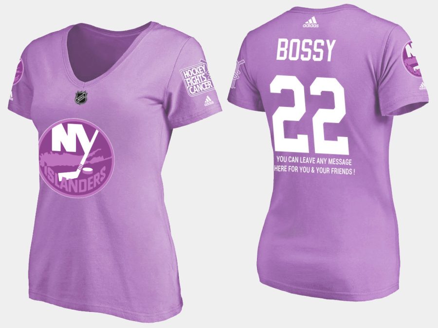 women retired islanders mike bossy fights cancer purple t shirt