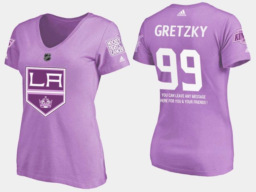 women retired kings wayne gretzky fights cancer purple t shirt