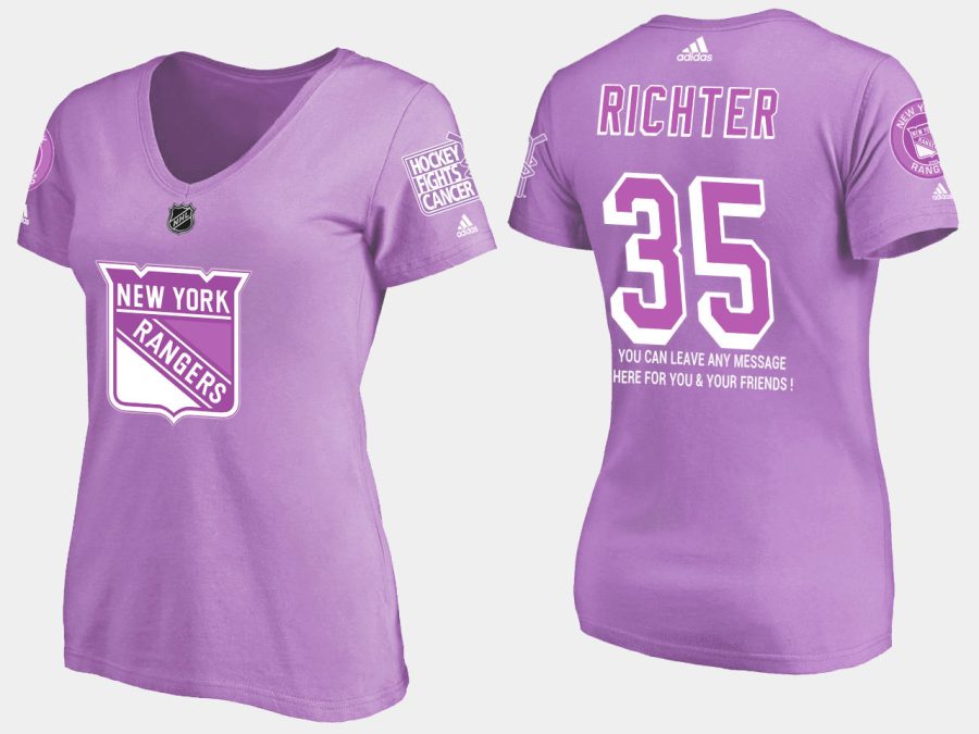 women retired rangers mike richter fights cancer purple t shirt