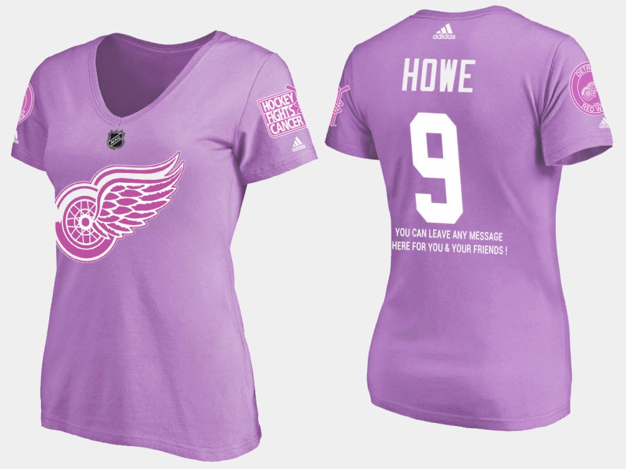 women retired red wings gordie howe fights cancer purple t shirt