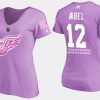 women retired red wings sid abel fights cancer purple t shirt