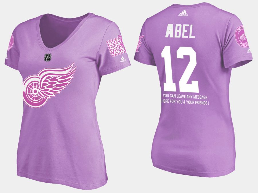 women retired red wings sid abel fights cancer purple t shirt