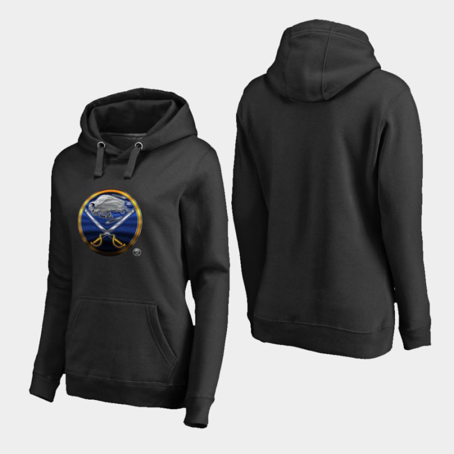 women sabres black midnight mascot primary hoodie