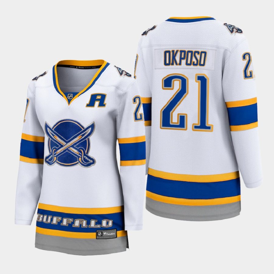 women sabres kyle okposo white 2020 21 special edition jersey