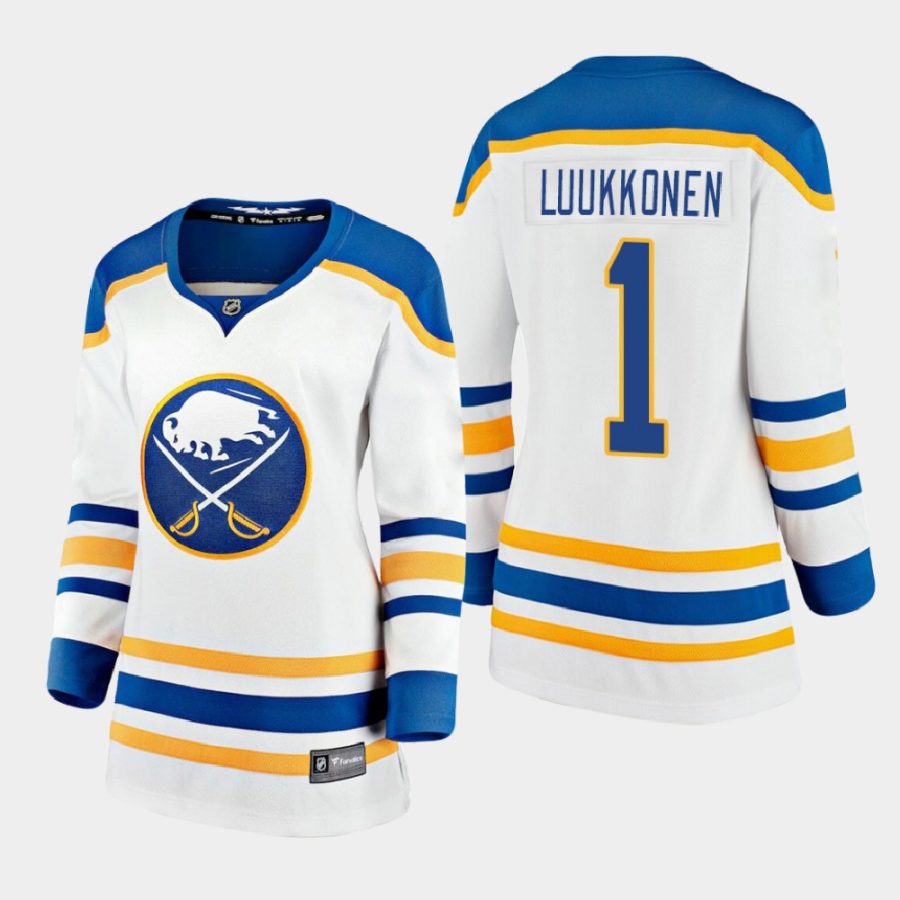 women sabres ukko pekka luukkonen white 2021 away jersey