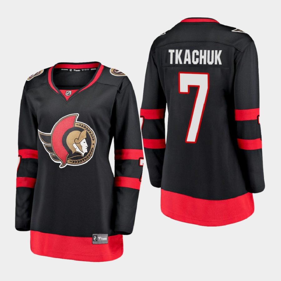 women senators brady tkachuk black 2020 21 home premier jersey