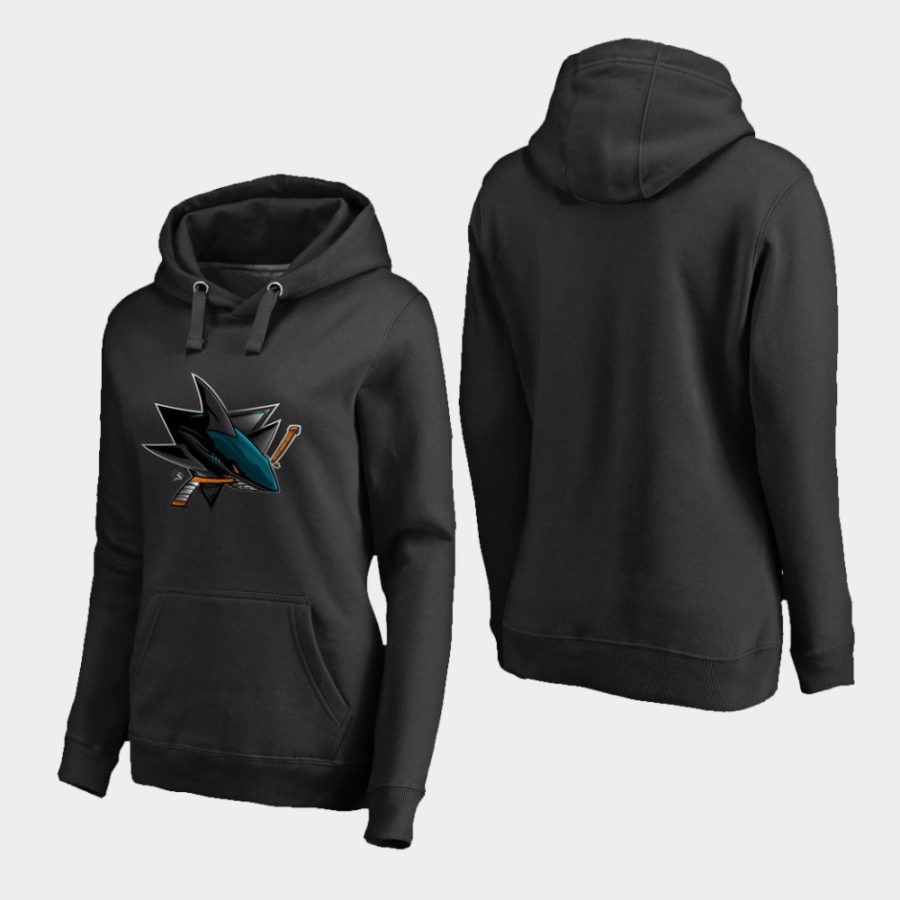 women sharks black midnight mascot primary hoodie