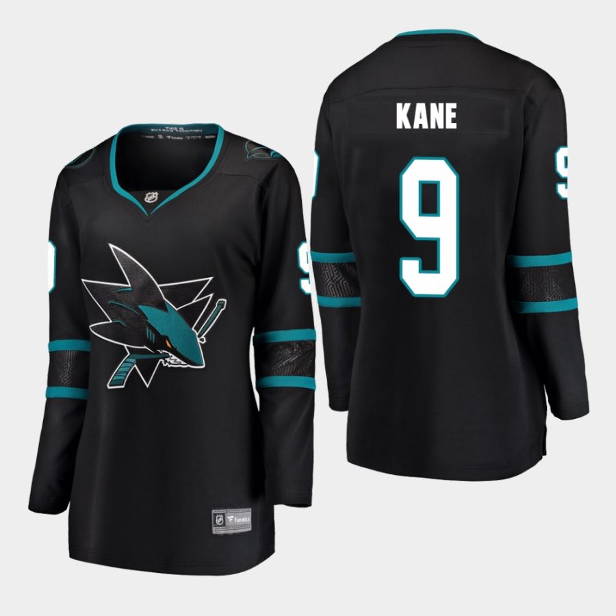 women sharks evander kane black alternate breakaway player jersey