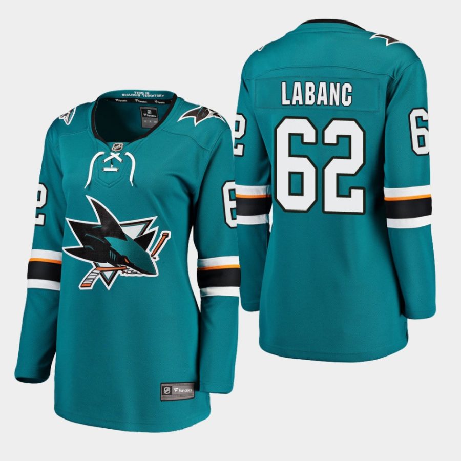 women sharks kevin labanc home breakaway player jersey