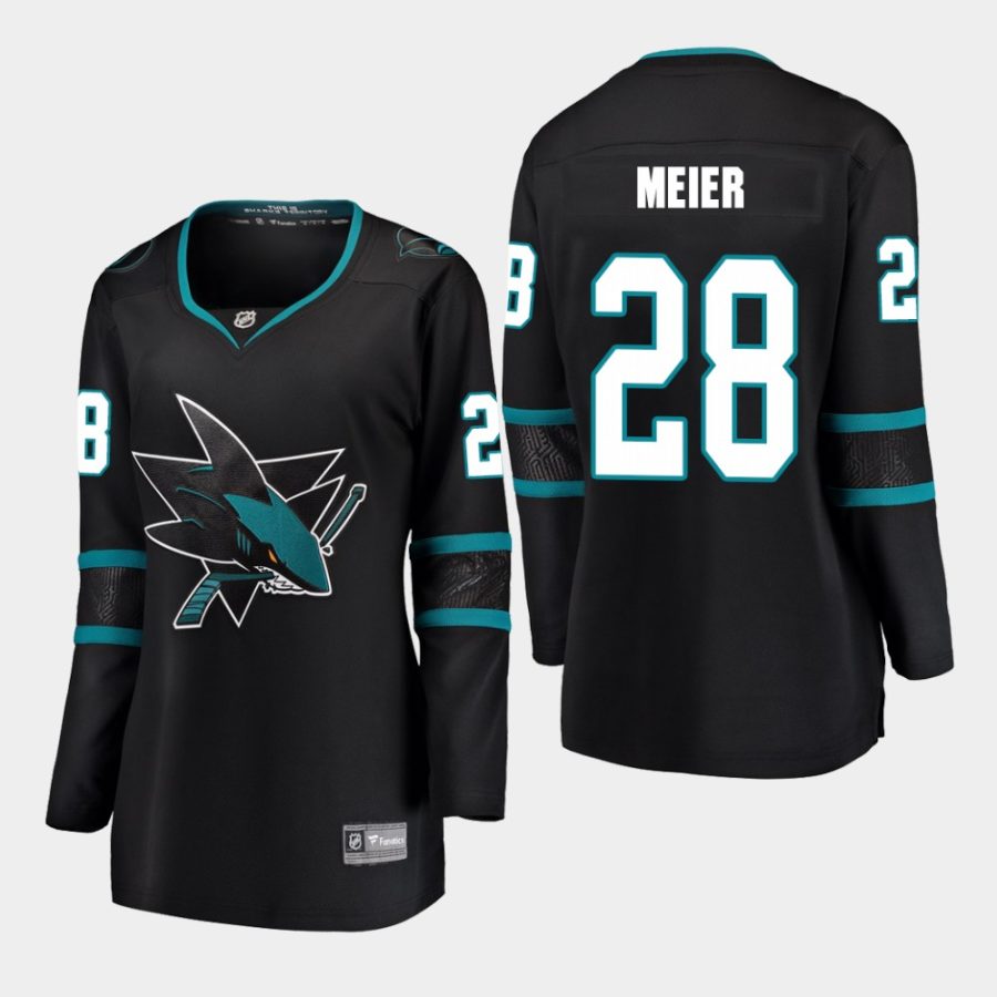 women sharks timo meier black alternate breakaway player jersey