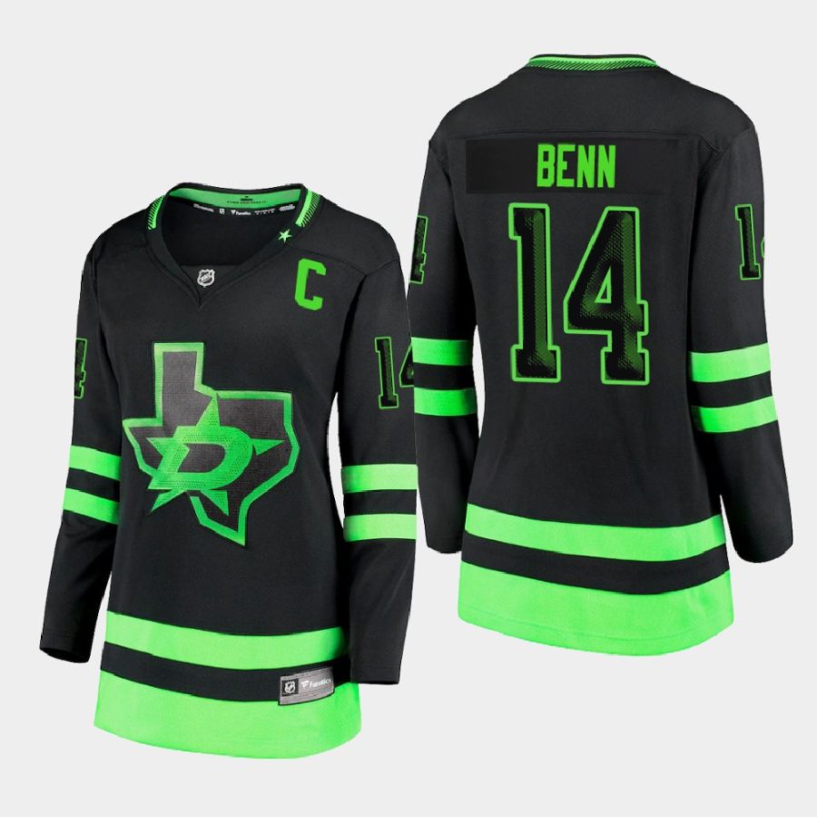 women stars jamie benn black alternate blackout premier breakaway jersey