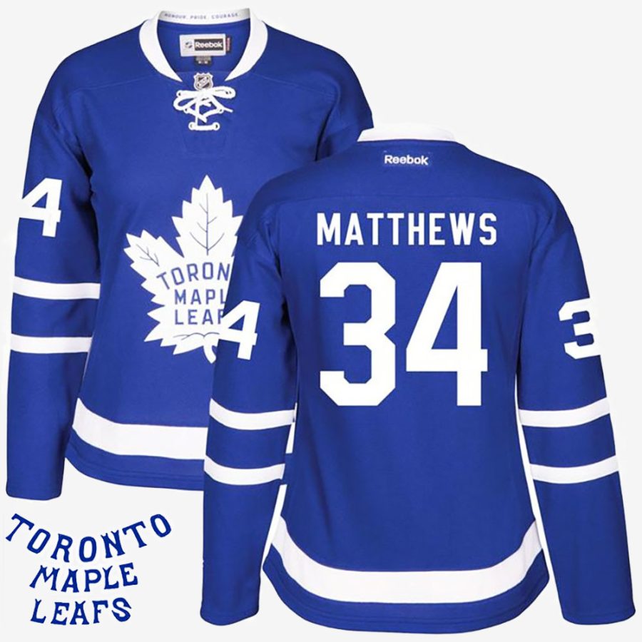 women toronto maple leafs auston matthews 34 royal blue premier home jersey