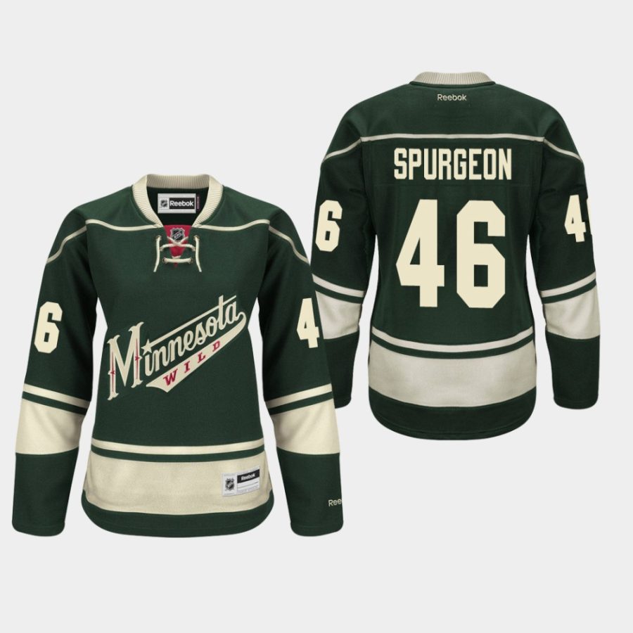 women wild jared spurgeon alternate premier green jersey