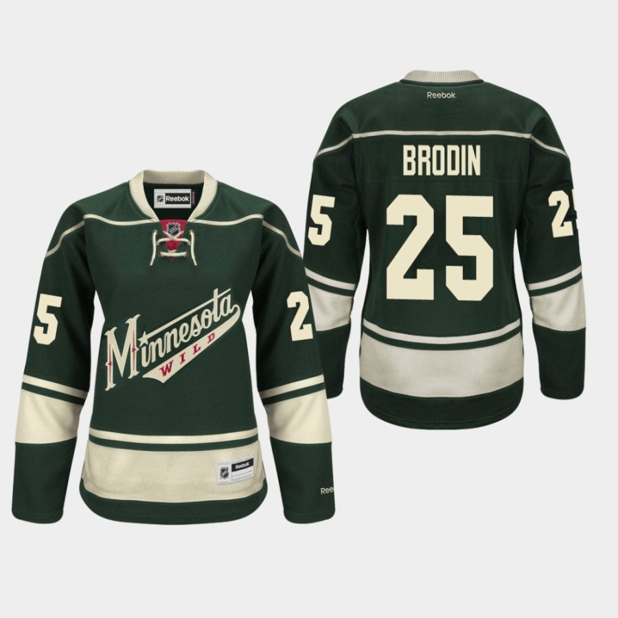 women wild jonas brodin alternate premier green jersey