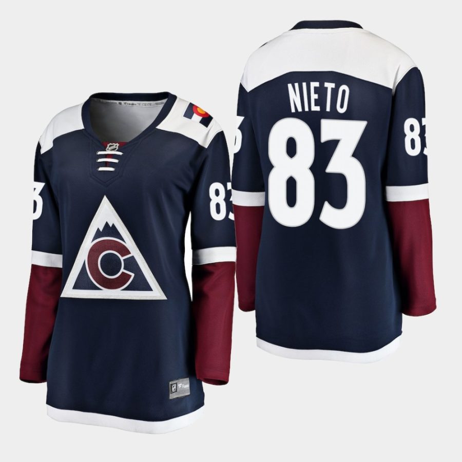 womens avalanche matt nieto 2018 19 alternate fanatics breakaway jerseymaroon