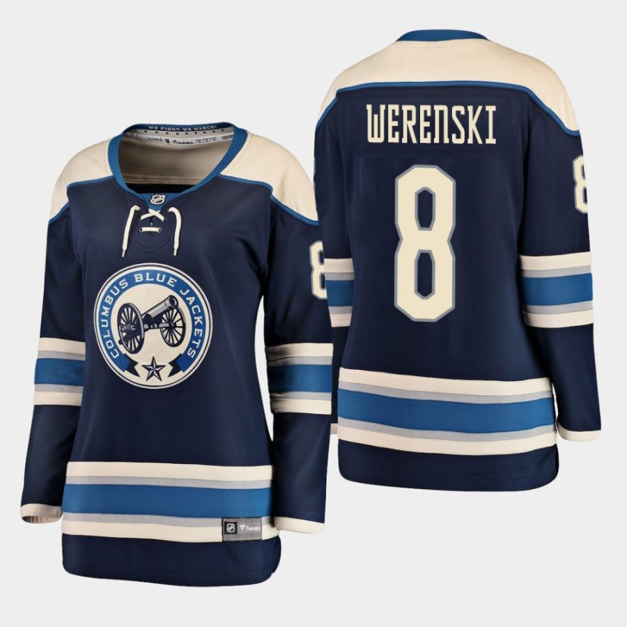 womens blue jackets zach werenski 2019 alternate fanatics breakaway player jerseynavy