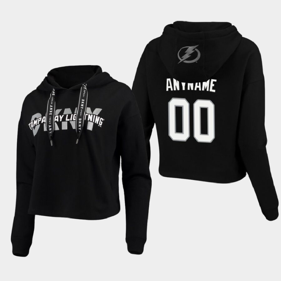 womens custom lightning black dkny x nhl nancy pullover hoodie