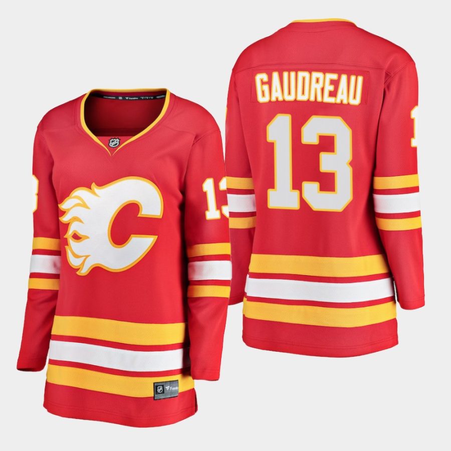 womens flames johnny gaudreau 2018 19 alternate fanatics branded breakaway jerseyred