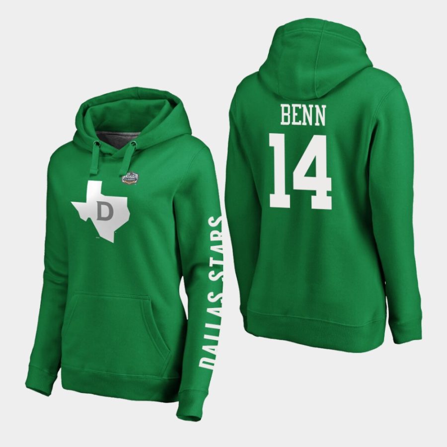 womens jamie benn stars kelly green 2020 winter classic alternate logo hoodie