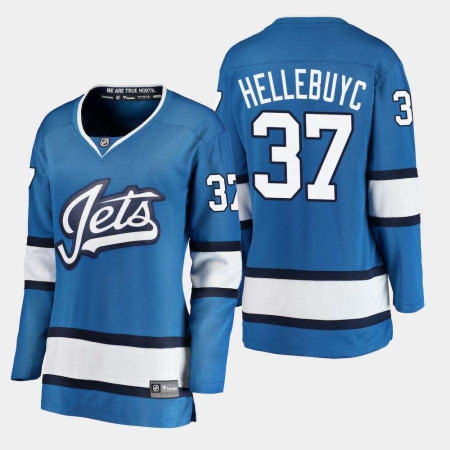 womens jets connor hellebuyck 2018 19 alternate fanatics branded breakaway jerseyblue