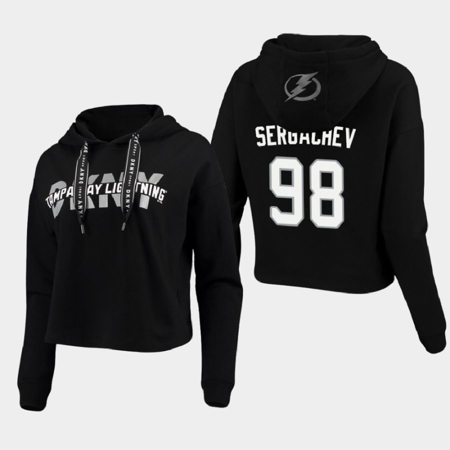 womens mikhail sergachev lightning black dkny x nhl nancy pullover hoodie