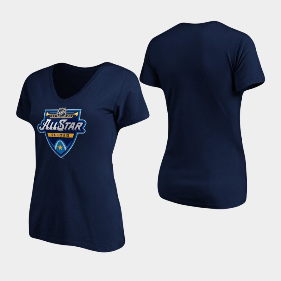 womens navy 2020 nhl all star game v neck fanatics branded t shirt