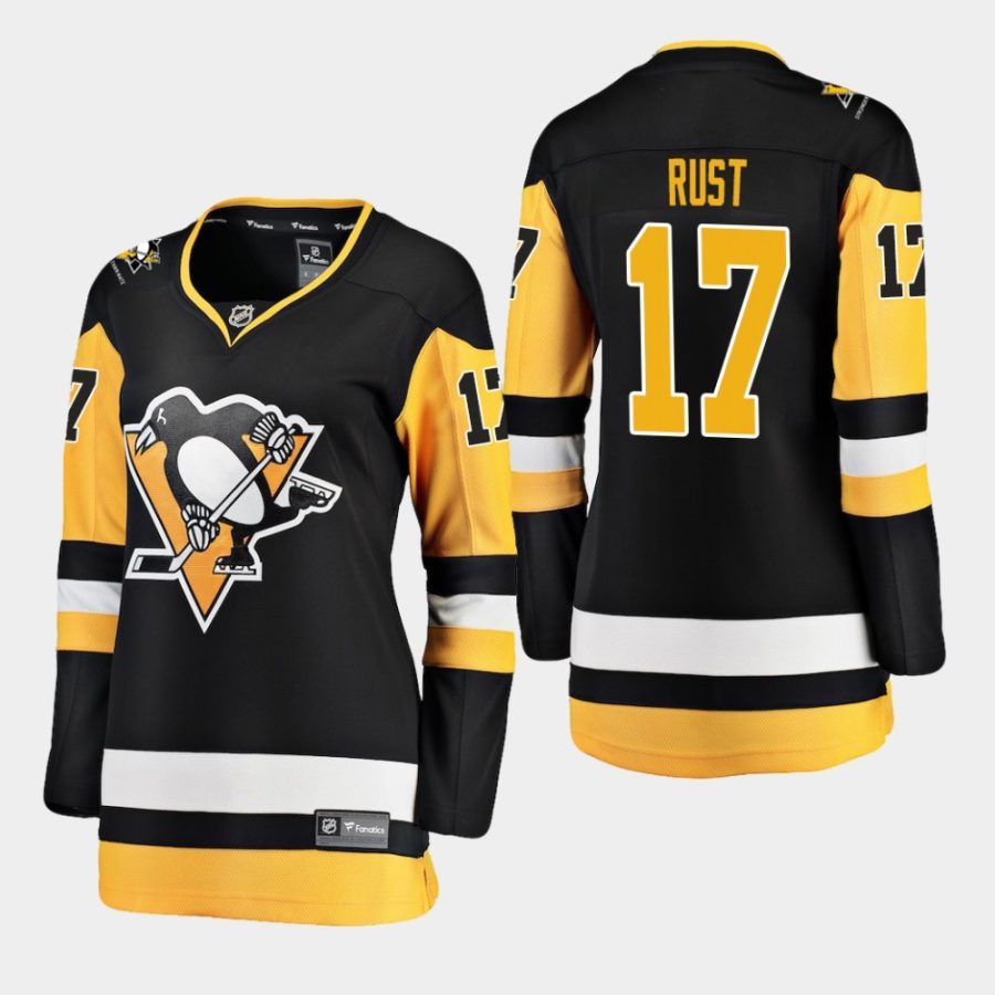 womens penguins bryan rust 2018 19 home fanatics breakaway stronger than hate jerseyblack